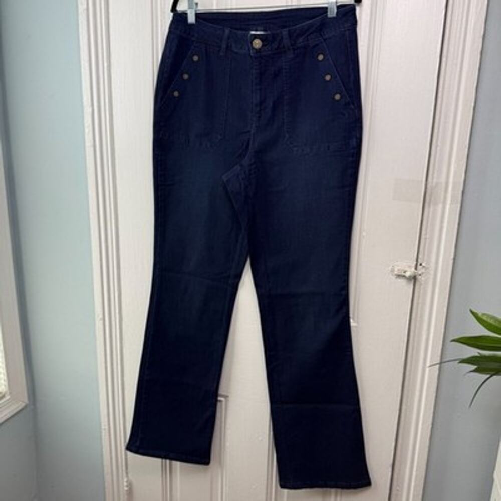 Belle by Kim Gravel TripleLuxe Denim Jeans Womens 12 Tall Dark Wash NWOT